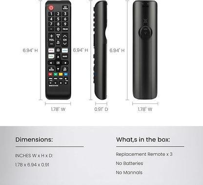 (Pack of 3) Replacement for Samsung TV Remote Control, Universal Compatible with All Samsung LCD LED HDTV 3D Smart TVs