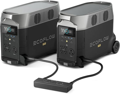 EF ECOFLOW 240V/7200Wh, 7200W Home Battery Backup: 2 DELTA Pro with Double Voltage Hub, Lifepo4 Power Station, Electricity Generator for Home Use, Blackout, Emergency