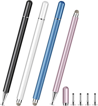 Stylus Pens for Touch Screens, 4 Pcs High Precision Disc Stylus with Magnetic Cap, 2 in 1 Stylus Pen Compatible with iPhone, iPad Pro, Mini, Air and Samsung Tablets