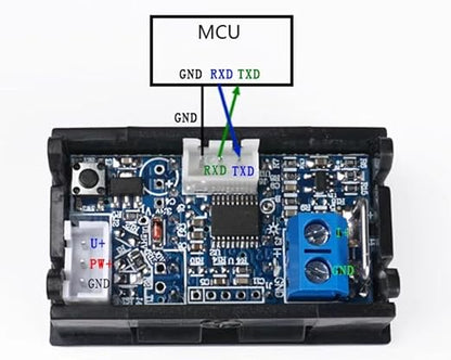 Taidacent Modbus RTU Power Monitor Energy Meter with RS485 TTL Isolated 100V 5A 10A 50A 100A DC Voltage Current Meter with Dual LCD Display (100V10A_Modbus Protocol_TTL Interface)