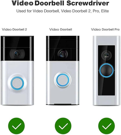 Video Screwdriver Bit Set for Battery and Wifi Access - Fits All Video Doorbell Models (Green)