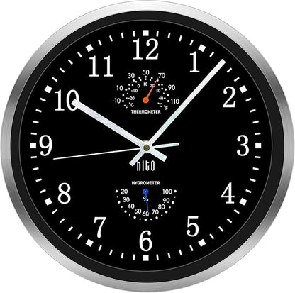 HITO 14 Inch Silent Wall Clock Battery Operated, Large Wall Clock for Living Room Decor, Office, Classroom, Bedroom