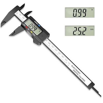 Digital Caliper Calipers Measuring Tool, 0-6inches Electronic Caliper with Premium Large LCD Screen, Inch and Millimeter Convert, Auto-Off Feature, High Precision and Clear Display, HnoaTovy