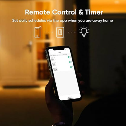TREATLIFE 3 Way Smart Dimmer Switch, Smart Switch Compatible with Alexa and Google Assistant, 2.4GHz WiFi Light Switch, Schedule, Neutral Wire Needed, No Hub Required, 1 Pack