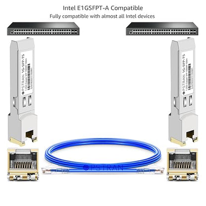 OPSTRAN 1000BASE-T SFP RJ45 Copper Transceiver Module Compatible with Intel E1GSFPT-A 100m Cat5e/6 10 Pack