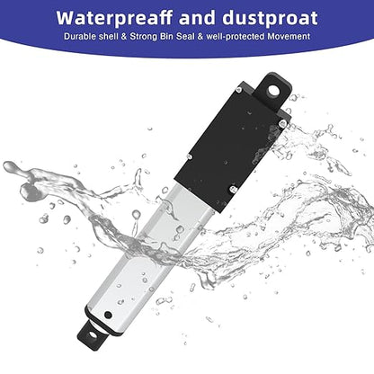 1 Inch 9lbs Mini Stroke 12V Electric Linear Actuator 0.6"/sec Linear Motion Actuator with Brackets for Cabinets, Robotics, Home Automation, Window Opener(40N, 25mm)
