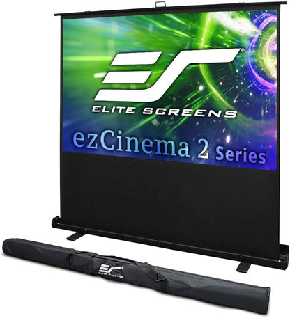 Elite Screens ezCinema 2, 110-inch 16:10 Portable Manual Floor Pull Up Scissor Back Projector Screen, Home Office Classroom Front Projection Carrying Bag, US Based Company 2-YEAR WARRANTY, F110NWX2