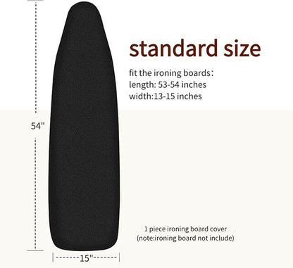Bumkimue Ironing Board Cover and Pad, Standard Size 15x54 Inches, Blue Floral Pattern, Heavy Duty Padded, Elastic Edge, Scorch Resistant (Black)