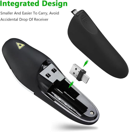Presentation Clicker Remote, Type C&USB Wireless Presenter, PowerPoint Clicker, Slide Advancer Control for Mac︱ Windows︱ Laptop, Support PPT︱Keynote︱Google Slides