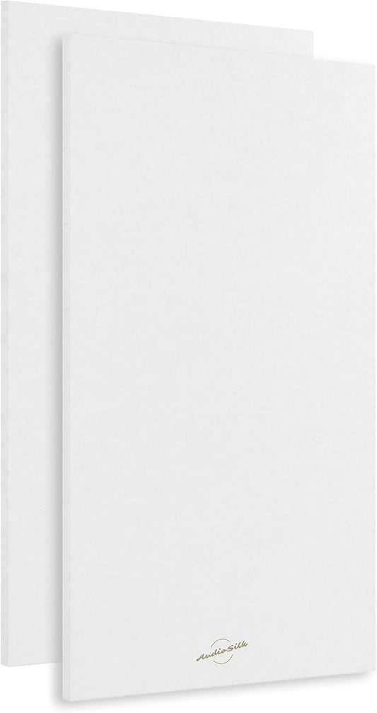 AudioSilk Acoustic Panels, 2 Pack, Large, 46" x 23", Pure White