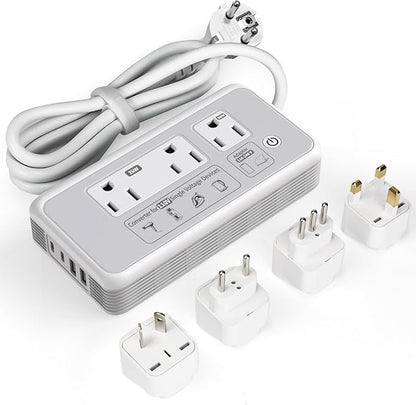 220V to 110V Voltage Converter, 2000W Adapter US to Europe International Travel, Mapambo Universal Voltage Converter (Gray)