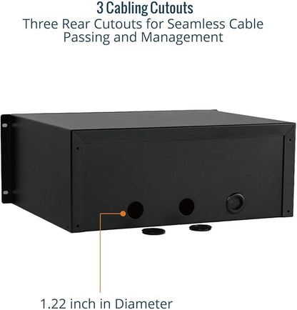 Tecmojo 4U Rack Drawer,Rack Mount Drawer for 19in Network Equipment/Server/AV Rack or Cabinet Enclosure,Sliding and Lockable Server Rack Drawer - Load-Bearing 44lb (20kg),with Cable Management Holes