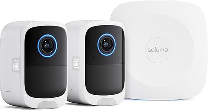 Safemo 4K Security Cameras Wireless Outdoor/Indoor, Battery Cameras for Home Security, No Monthly Fees, 32G Local Storage, Advanced AI, Color Night Vision, 2-Way Audio, Waterproof, 2.4Ghz WiFi