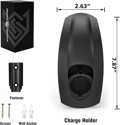SEVEN SPARTA Charging Cable Holder with Chassis Bracket Compatible with J1772 EVs Charger Cable Organizer Car Accessories Wall Connector, Patent Approved (Black for J1772 EVs)