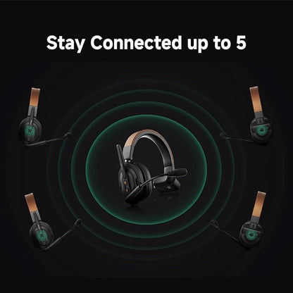 Accsoon Como SE Wireless Headset Intercom System 5-Person Full Duplex 1312ft Team Communication Group Talk, 30+Hour Battery Life