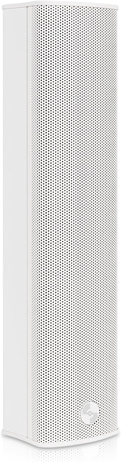 Sound Town Weatherproof Compact Aluminum Line Array Column Speaker with Wall Mount Bracket, 4 x 3 Woofers, 2 x 1.2 Dome Tweeters, White, for Church, Indoor & Outdoor Installation (CARPO-M42W)
