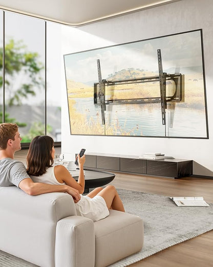 monTEK Heavy Duty Tilting TV Wall Mount for 60–120” Large TVs up to 300 lbs, 4X Safety Tested, 10° Tilt for Glare-Free Viewing, Low Profile Slim Bracket, Max VESA 900x600, Fits 16”/18”/24” Studs