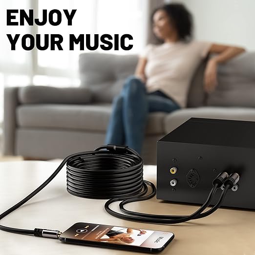 2 Pack 3.5mm to RCA Cable 4FT, Male RCA to Aux Stereo Audio Adapter, Hi-Fi Sound Auxiliary Y Splitter Cord, Shielded 1/8 to 2RCA Cable for Headphone, MP3, Tablet, Speaker, HDTV, Phone and More