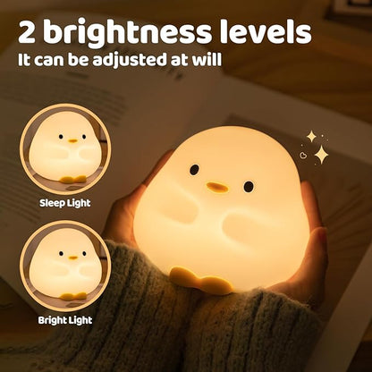 Rytinazzz Duck Night Light, Color Changing Mode & 50-Hour Battery, Squishy Silicone Lamp for Kids Room, USB Rechargeable with Timer, Valentines Gifts