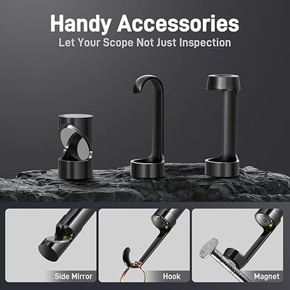 Teslong Endoscope Borescope with Light, Snake Inspection Camera for Automotive Engine, Waterproof Fiber Optic Camera for Mechanics - Ideal for Wall, Vent, Wire Video Scope (16.5FT)
