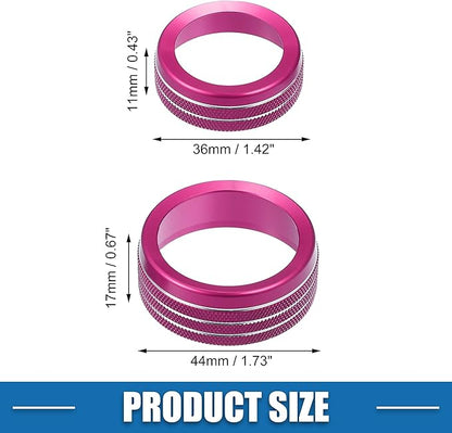A ABSOPRO Car Air Conditioner Knobs Decals AC Radio Switch Knob Cover for Dodge Durango 2014-2020 for Jeep Cherokee Grand Cherokee 2014-2021 Pink (Set of 3)