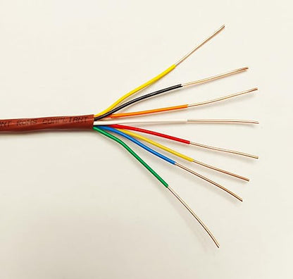 Eastwire 18/8 25ft Thermostat Wire- Brown - Solid Copper 18 Gauge, 8 Conductors - CL2 (ETL Listed) - Residential, Commercial and Industrial Rated (18/8, 25ft)