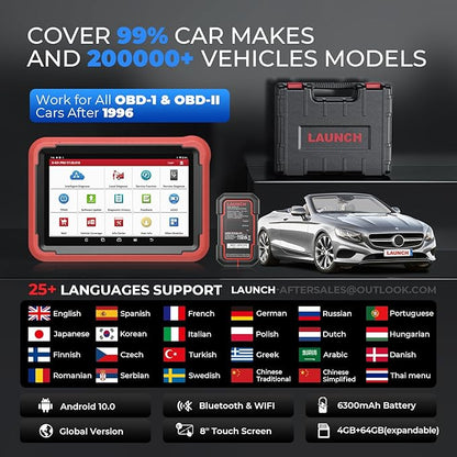 Launch X431 PROS V 5.0, 2026 Newly Bidirectional Scan Tool, Bluetooth Launch Scanner with DBSCar VII Connector,38+ Reset for All Cars,Online ECU Code,CANFD,FCA AutoAuth,VAG Guide,2 Yrs F-Ree Update
