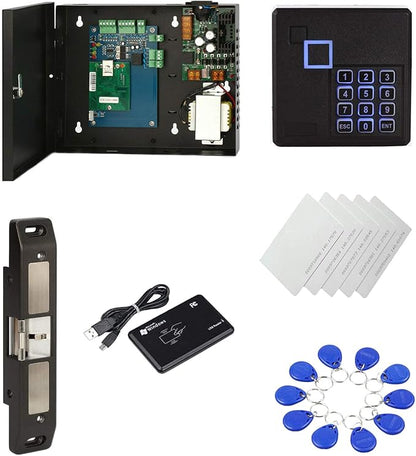 MENGQI-CONTROL Crash bar Latch Panic Bar Strike Lock Access Control keyless Entry for Emergency Door Fire Exit Door Commercial Emergency Exit Bar Security Control Power Supply Box APP remote Open Door