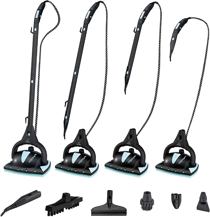 Euroflex Vapour Pro Steam Mop & All-in-One Steam Cleaner 20-Piece Set - Commercial Grade 295°F & 50 PSI - Good Housekeeping #1 Rated; Kills 99.9% Bacteria & Viruses (H1N1); 5-Year Warranty