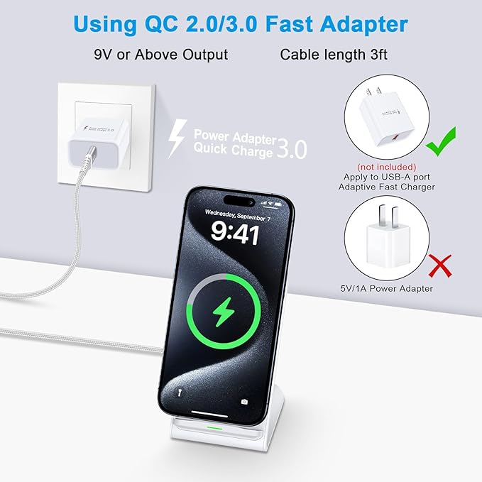 Pixel Fast Wireless Charger, 15W Wireless Charging Stand for Google Pixel 9a 9 Pro XL 8a 8 Pro 7a 7 Pro 6 Pro, Android Phone Wireless Charger Stand for Samsung Galaxy S25 Ultra S24 S23, iPhone 16 15