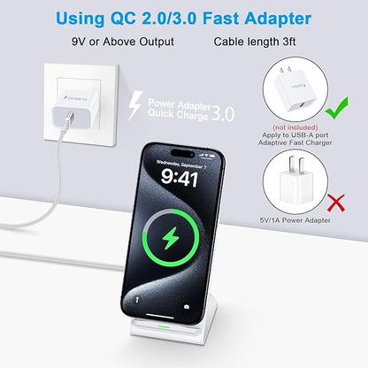Pixel Fast Wireless Charger, 15W Wireless Charging Stand for Google Pixel 9a 9 Pro XL 8a 8 Pro 7a 7 Pro 6 Pro, Android Phone Wireless Charger Stand for Samsung Galaxy S25 Ultra S24 S23, iPhone 16 15