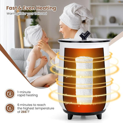 Tangkula Towel Warmer Bucket, 23L Large Luxury Bucket-Style Towel Warmer w/Fragrant Disc Holder, ETL Certified Bath Heater w/3-Level Heating, 20/40/60/90 Min Timer & Auto Shut Off (Black, 23L, handle)