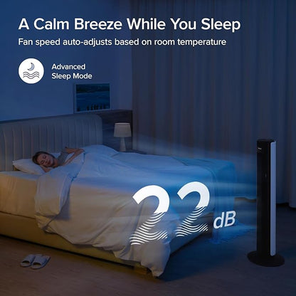 LEVOIT Classic 42-inch Tower Fan for Home, 1472 CFM Powerful Fan, 22dB Quiet as You Sleep, 90° L&R Oscillation, 60° U&D Airflow, 12H Timer, 5-Speed and 4 Modes with Temperature Sensor, Remote Control