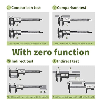 SCITOOLS All-Metal Digital Caliper 0-8" Measuring Tool, Micrometer Caliper with Auto-Off Feature, Interchangeable Between inches and millimeters for DIY/Household and 3D Printing