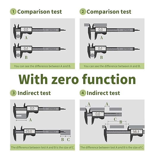SCITOOLS All-Metal Digital Caliper 0-12" Measuring Tool, Micrometer Caliper with Auto-Off Feature, Interchangeable Between inches and millimeters for DIY/Household and 3D Printing