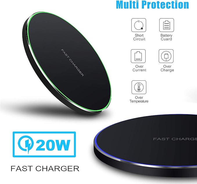 20W Fast Wireless Charger Pad,Wireless Phone Charging Station Compatible with iPhone 16 Pro/16/15/14/13/12/11/SE/X/AirPods,15W Fast Charge for Samsung Galaxy S24/S23/S22/S21/Note/Buds,Pixel,LG