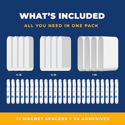 Adhesive Replacement Tape & Sensor Risers Bundle for ADT | Includes 24 Magnet Adhesives and 12 ADT Contact Sensor Spacers - Complete Home Sensor Installation Solution [Device/Magnet NOT Included]