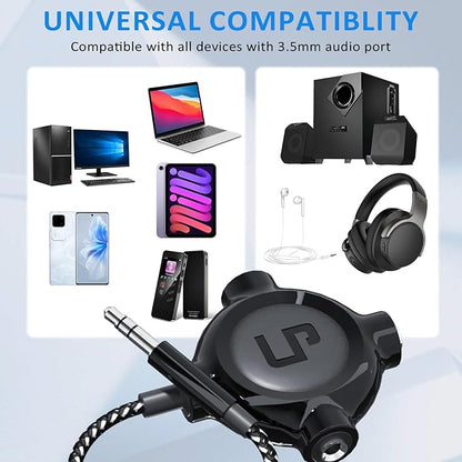 LP Headphone Splitter, Nylon-Braided 3.5mm Audio Stereo Splitter, Male to 3 Female Ports for MacBook, Mac, iPad, iPhone(≤6), iPod, Tablet, Laptop, PC, Earphone, Kindle, MP3 Player, Speaker & More