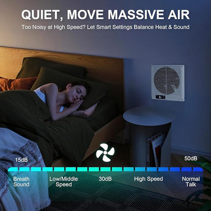 8" Room to Room Air Transfer Fan for Quietly Circulating Air, Reversible Airflow Design, 300 CFM Programmable Through Wall Fan, Durable Build Quality, 10 Speed Thru Wall Exhaust Fan for Closet,Laundry