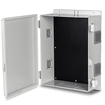 Namunanee Outdoor Electrical Junction Box, ABS Water Resistant Enclosure with Internal Mounting Panel & Hinged Cover, 15.7" H* 11" L* 5.9" W