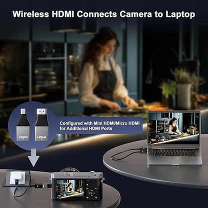 Anytrox Wireless HDMI Transmitter and Receiver 4K Decode 1080P Output, HDMI Wireless Extender, Plug & Play, Support 2.4/5GHz for Streaming Video and Audio to Monitor from Laptop/Pc/Tv Box (Black)