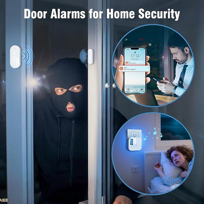 Door Chime,Sanjie WiFi Door Sensor Open Chime When Entering for Business/Home/Store/Office Alert Your Phone,Alarms for Kids Safety,500 FT Range,20 Ringtones ,2 Sensors 1 Receiver