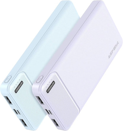 AsperX 2-Pack 10000mAh USB C Output Portable Charger Power Bank Fast Charging, Portable Phone Charger External Battery Pack for iPhone, Android, Google LG and Heated Vest