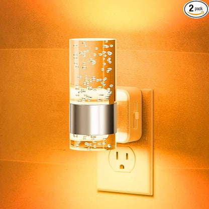 JandCase Night Light, Automatic Night Lights Plug into Wall, Dimmable LED Night Light with Adjustable Brightness, Night Lights Plug in with Auto Light Sensor, Amber for Bathroom Hallway Decor