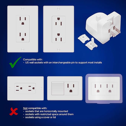 ProofVision Electric Toothbrush Wall Charger for US Socket for Oral-B/Braun (Excludes iO 7–10, Pulsonic) | Portable Oral-B Charging Station, Wireless, IPX7 Seal, with 2 Compatible Toothbrush Heads