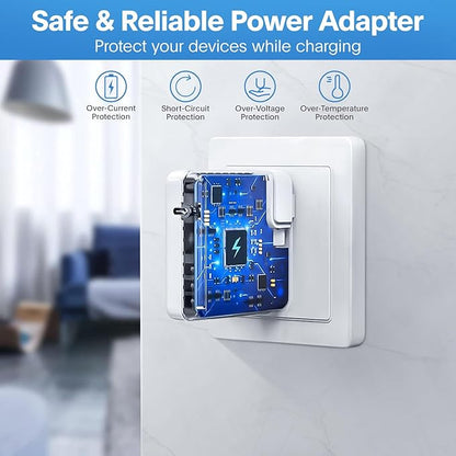 Sunveza Mac Book Pro Charger - 118W USB C Charger Fast Charger Compatible with MacBook pro/Air, M1 M2 M3 M4 M5, ipad Pro, Samsung Galaxy and More, Include Charge Cable