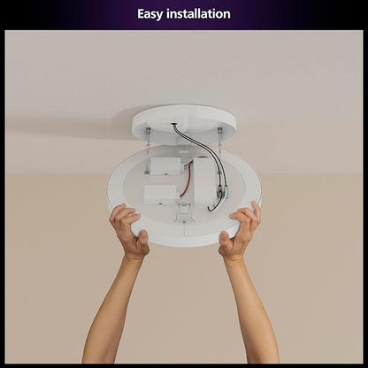 Philips Hue Datura Smart Ceiling Panel (Small Round 2.49in x 15.12in) White & Color Light, Bluetooth Compatible, Voice Control with Alexa, Apple Home & Google Assistant†?
