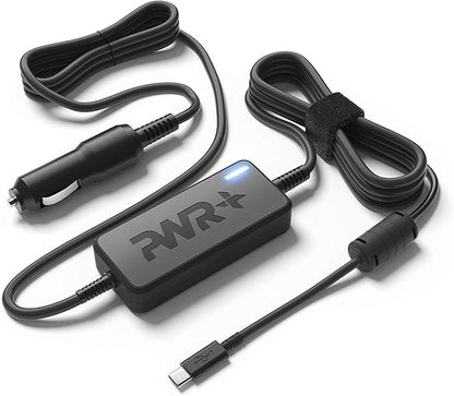 Pwr USB-C CAR Charger for Dell Latitude 11 12 13 5175 5285 5289 7275 7285 7370, Dell XPS 12 13 9370 9365, Dell Chromebook 11 3100 5190 - UL Listed 10 Ft Power Supply Cord 90W