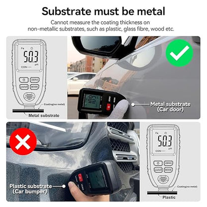 Car Coating Thickness Meter for Used Car Buyers, Paint Mil Thickness Meter Gauge Check The Car’s Original Coating Auto Car Paint Meter (Black)