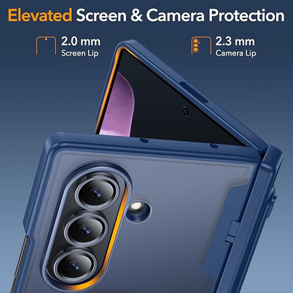 Oneagle Magnetic for Samsung Galaxy Z Fold 7 Case Built in Screen Protector Translucent [Fit for MagSafe] [S Pen Holder Slot] [Hinge Protection] MIL-Grade Shockproof Matte Case for Galaxy Z Fold 7